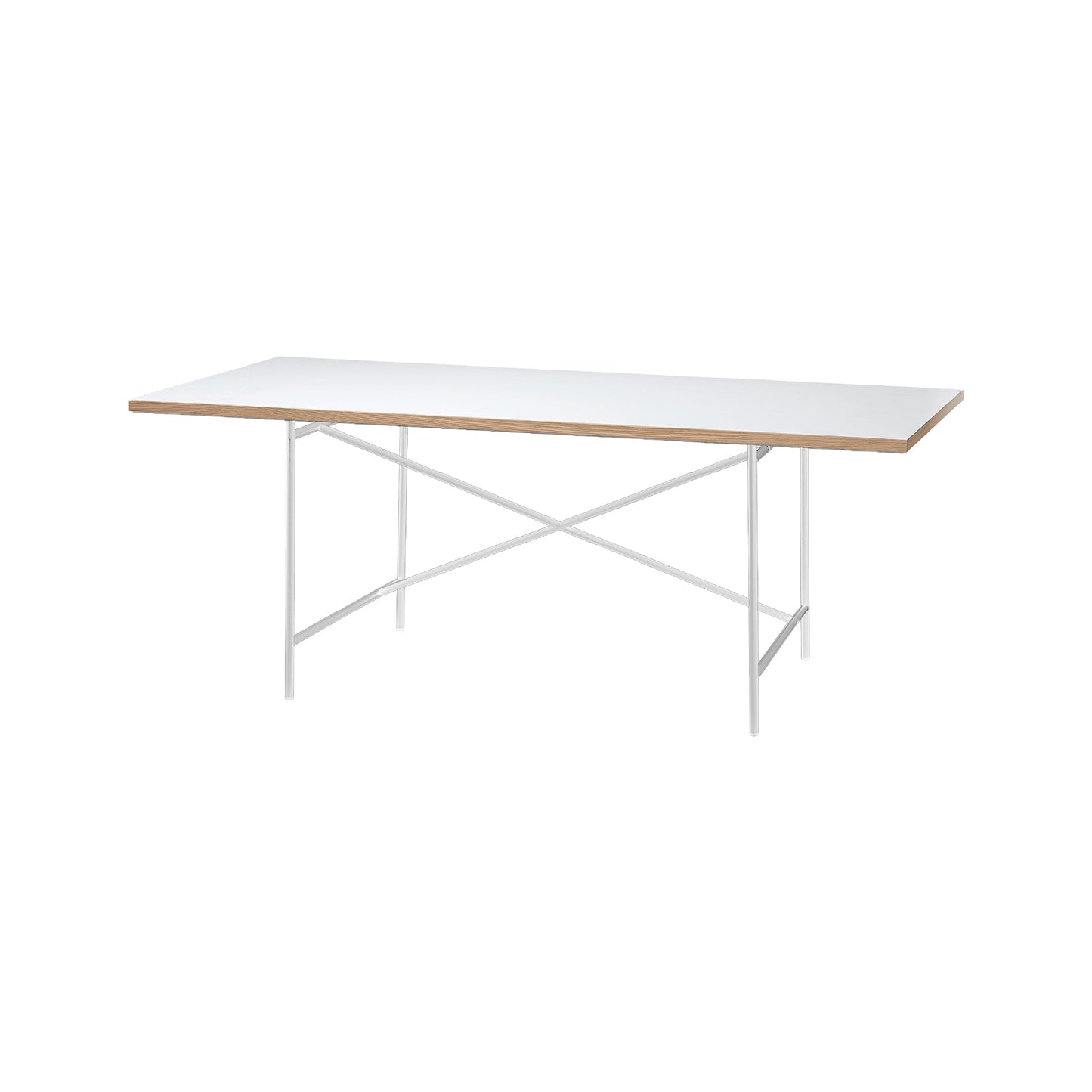 [Vintage/In-Store Immediate Shipping] RICHARD LAMPERT | Eiermann 1 Table 200 + Rubber Castors (Melamine White/Oak Edge)