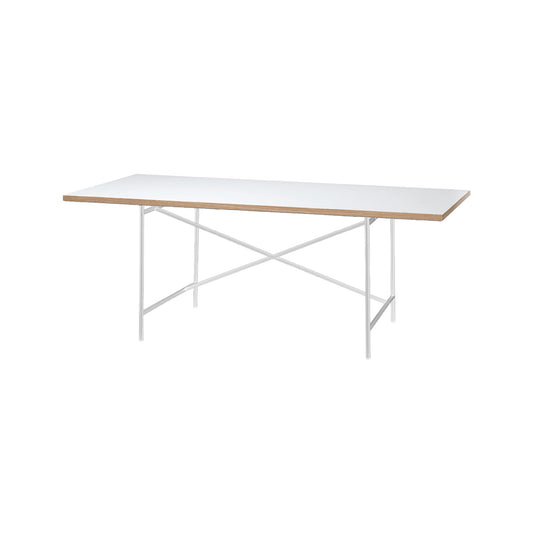 [Vintage/In-Store Immediate Shipping] RICHARD LAMPERT | Eiermann 1 Table 200 + Rubber Castors (Melamine White/Oak Edge)
