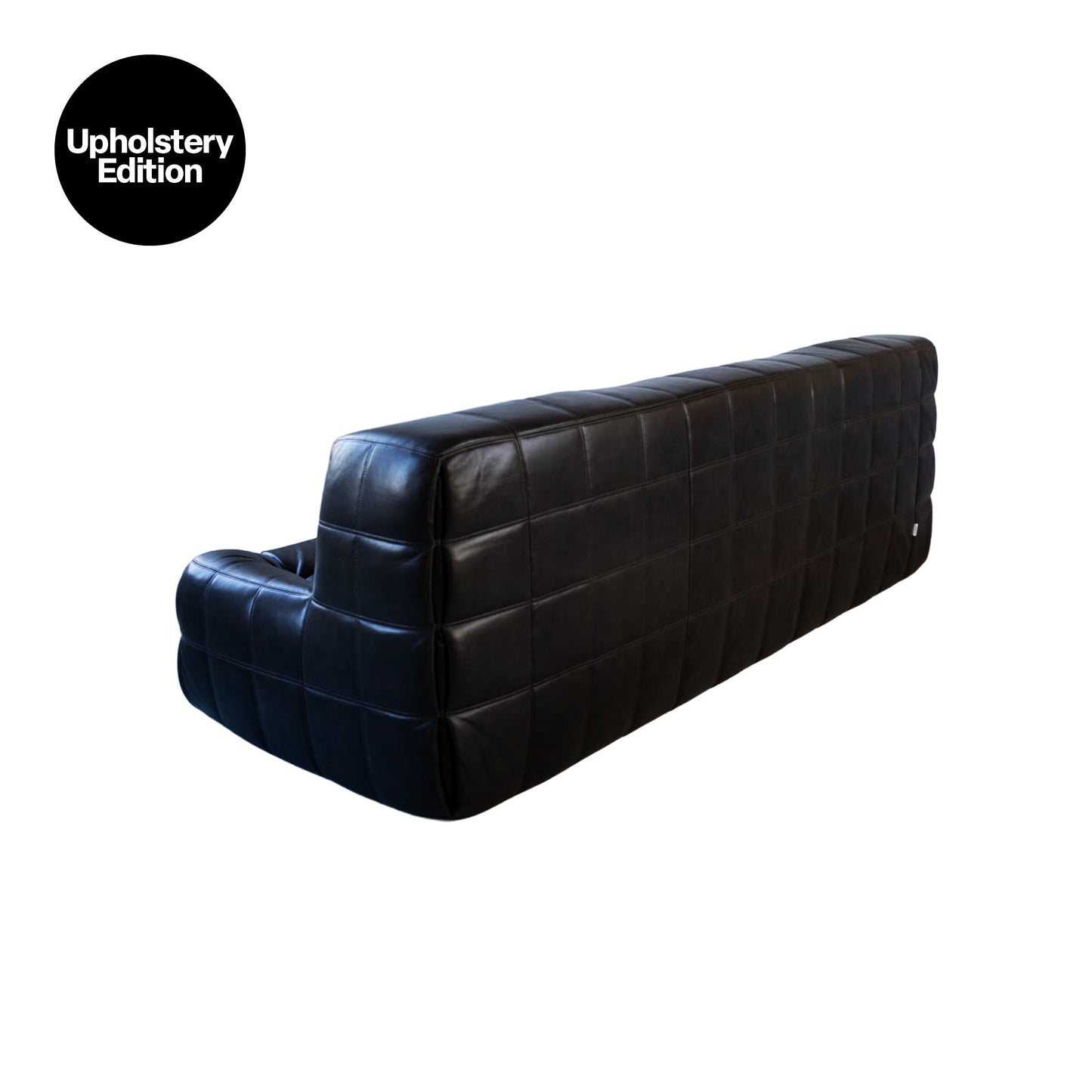 [Vintage/In-Store Immediate Shipping] (UPHOLSTERY EDITION) Kashima Sofa | Vintage Black Leather Kashima 3-Seat Sofa