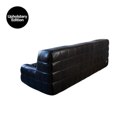 [Vintage/In-Store Immediate Shipping] (UPHOLSTERY EDITION) Kashima Sofa | Vintage Black Leather Kashima 3-Seat Sofa