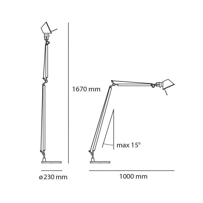 Tolomeo Reading Floor Lamp (Body Only).
