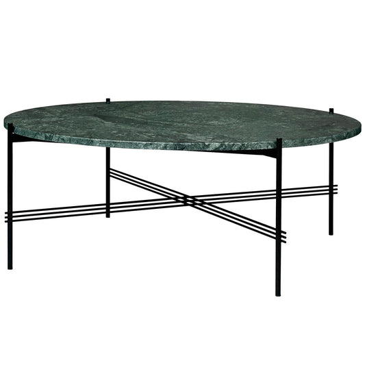 TS Coffee Table Round Ø105 by GUBI #Black/ Green Guatemala Marble