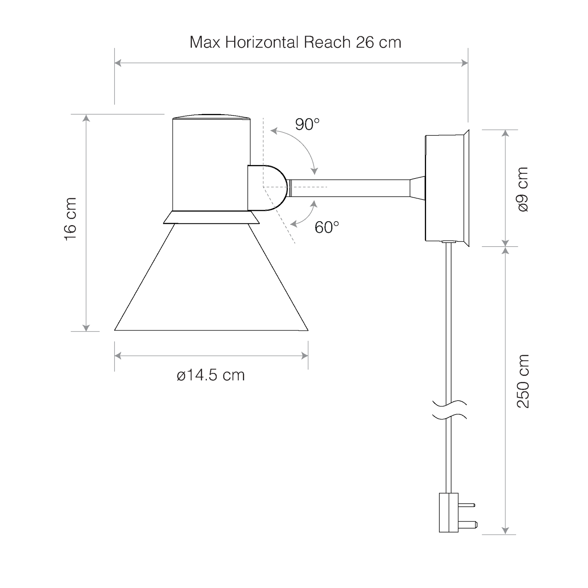Type 80 W1 Wall Light with cable (Request Info).