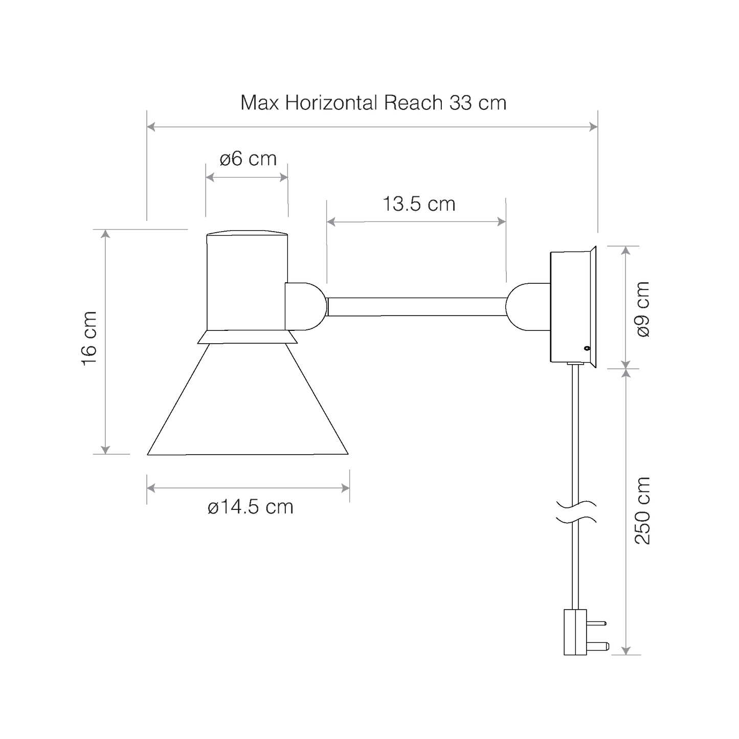 Type 80 W2 Wall Light with cable (Request Info).