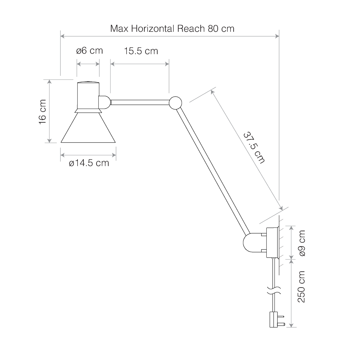Type 80 W3 Wall Light with cable (Request Info).