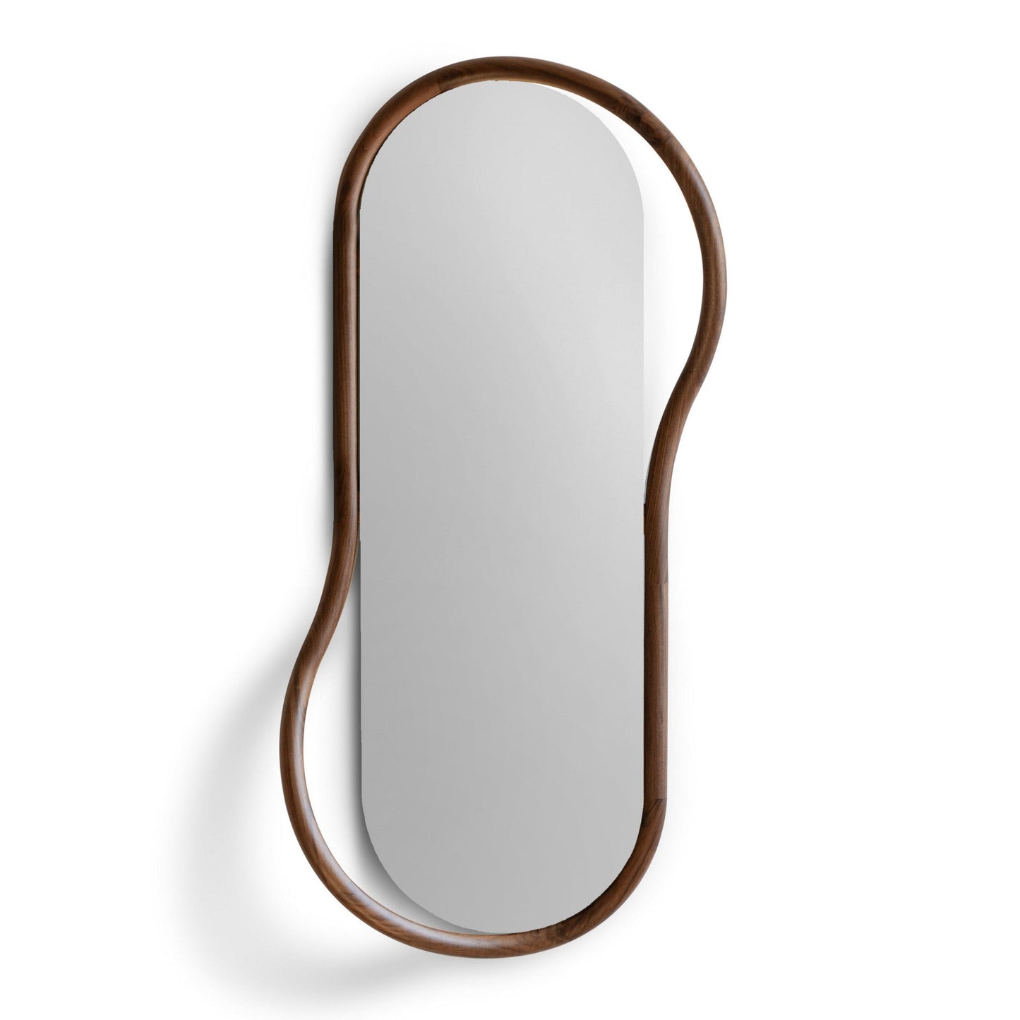 UNUT - Oval framed walnut mirror