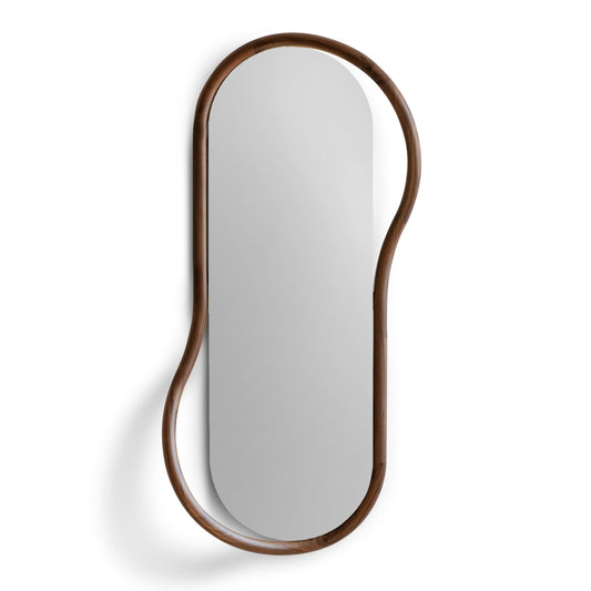 UNUT - Oval framed walnut mirror