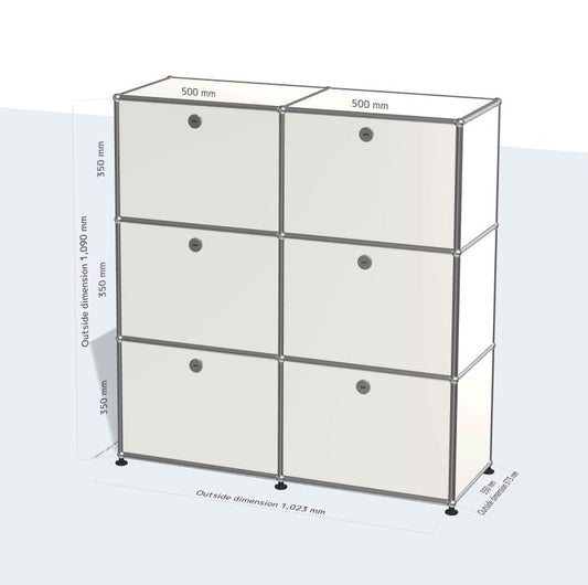 2x3 Module Sideboard (6 Doors) [W(500+500)XD350XH(350+350+350)]