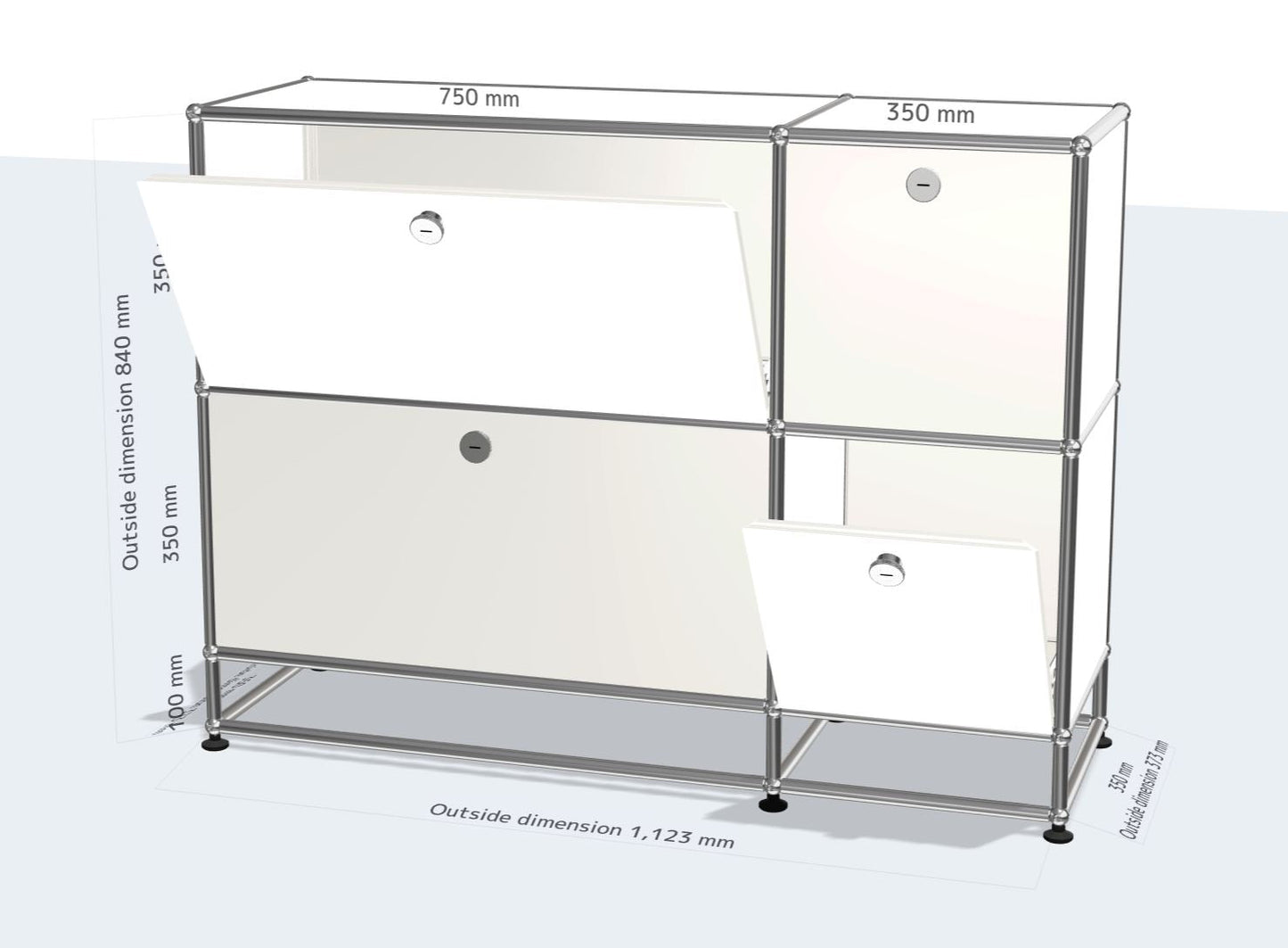 (Custom) 2x3 module sideboard (4 doors) [W1100XD350XH(100+350+350)]
