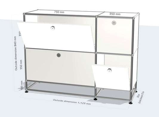 (Custom) 2x3 module sideboard (4 doors) [W1100XD350XH(100+350+350)]