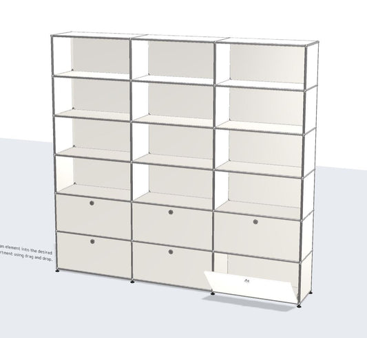 3x6 Module System (lower 6 doors) [W(750+750+750)XD350xH(350+350+350+350+350+350)]