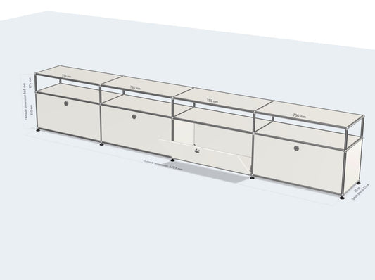 4x2 module sideboard (bottom 4 doors & 1-1-1-1 panel) [W(750+750+750+750)XD350XH(350+175)]
