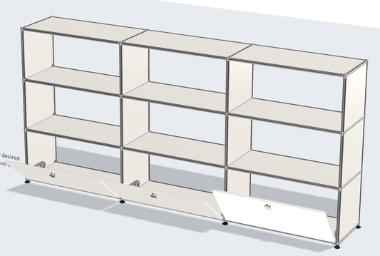 3x3 module highboard (no back panel, bottom 3 doors) [W(750+750+750)XD350XH(350+350+350)]