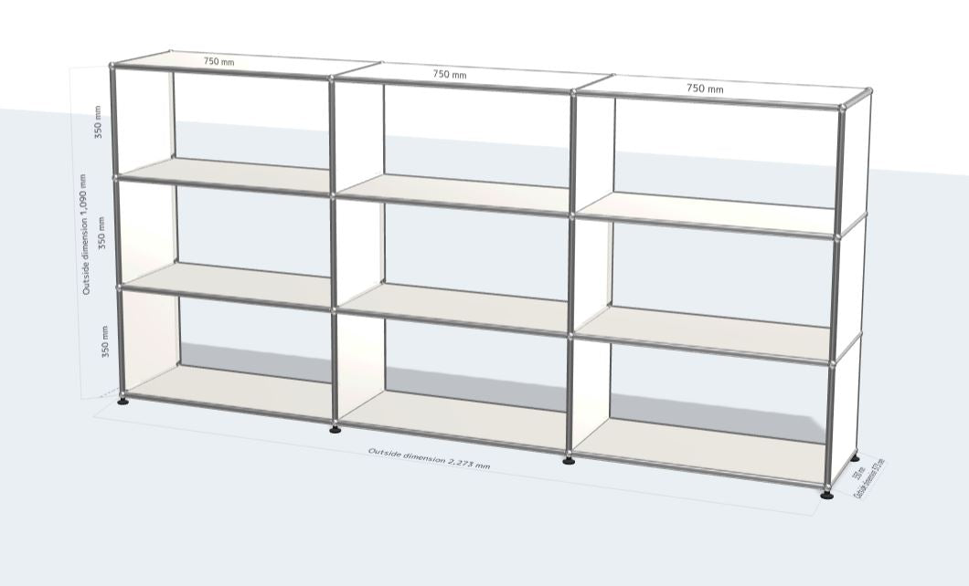 3x3 Module High Board (open panel) [W(750+750+750)XD350XH(350+350+350)]