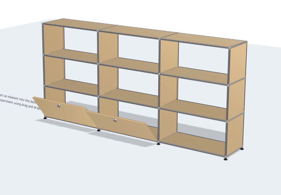 3x3 Module High Board (No Back Panel, 2 Bottom Doors) [W(750+750+750)XD350XH(350+350+350)]