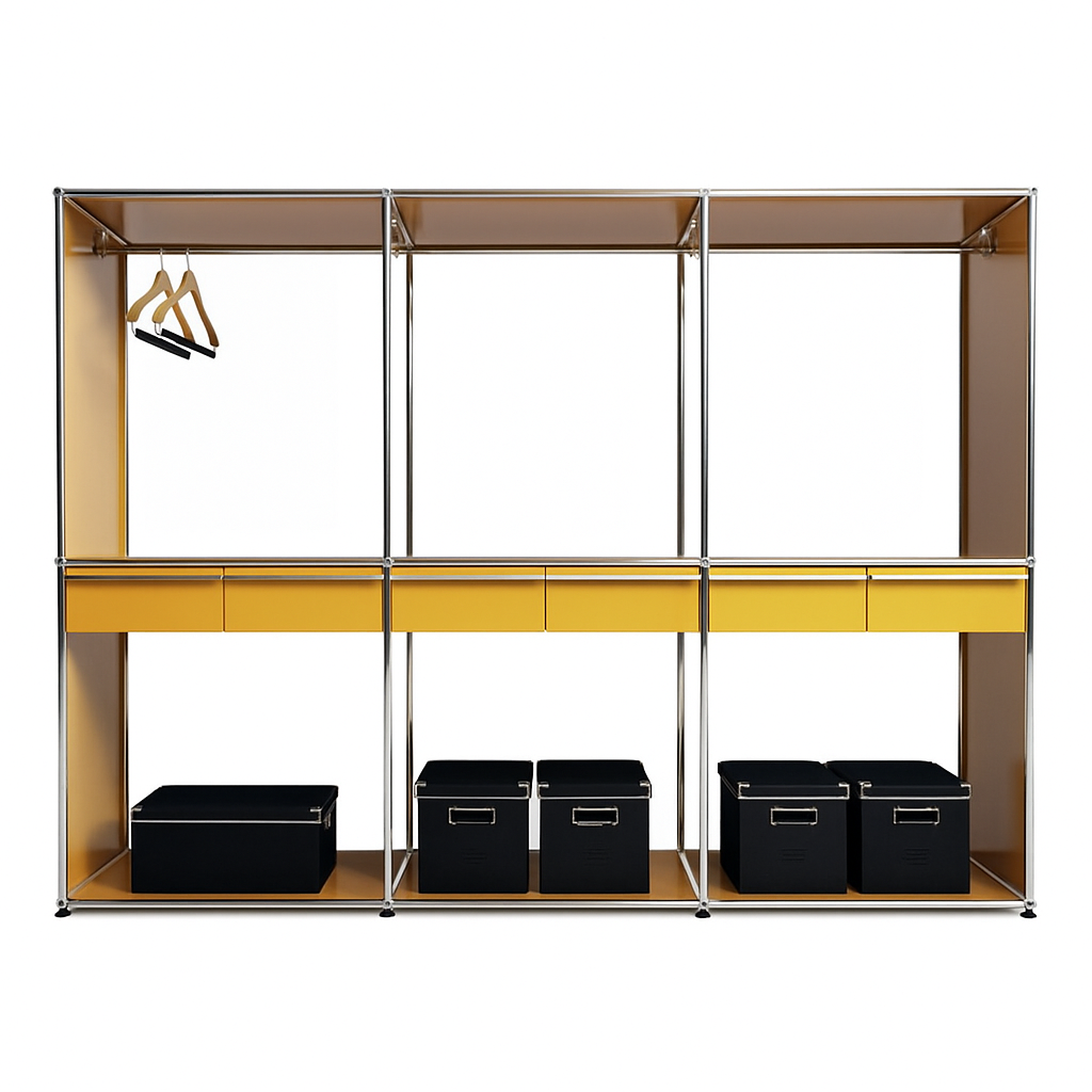 3x2 wardrobe (6 central drawers) [W(750+750+750)XD500XH(750+750)]