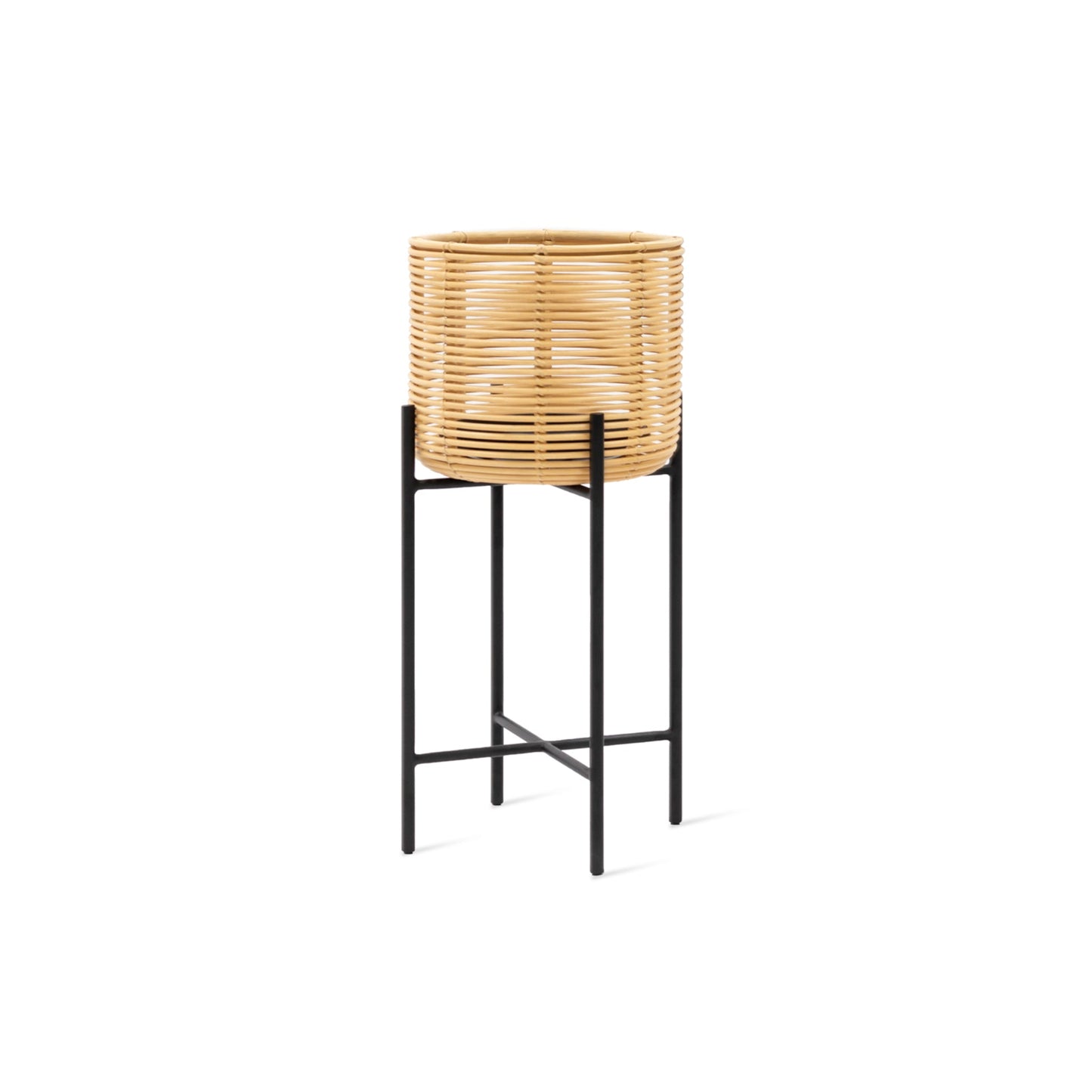 VIVI - Round rattan vase.