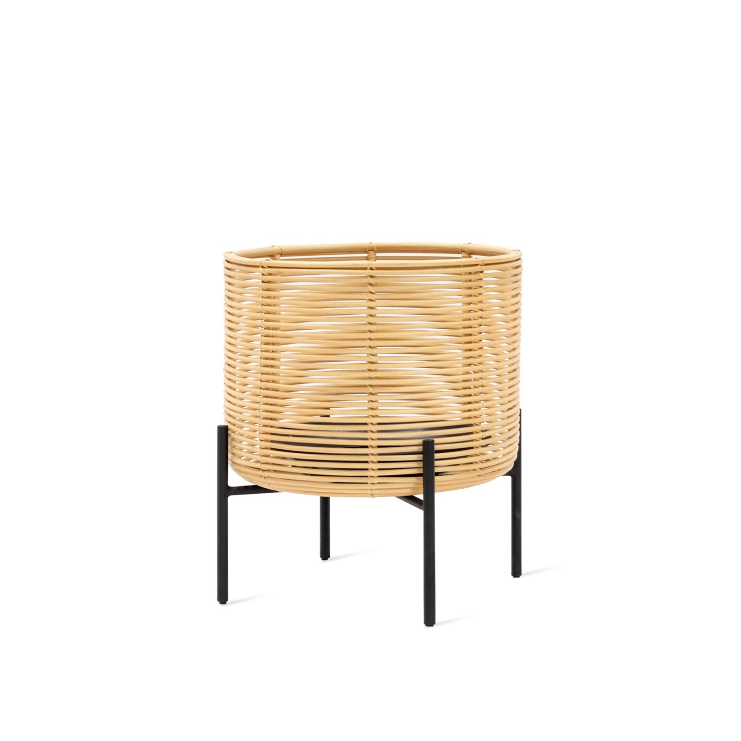 VIVI - Round rattan vase.