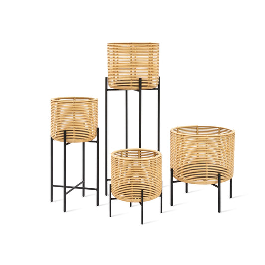 VIVI - Round rattan vase.