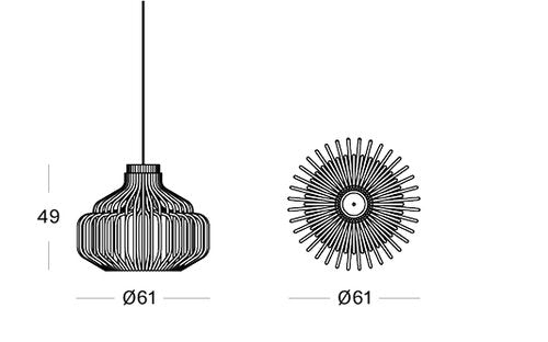 ENDLESS - Rattan pendant lamp.