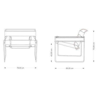 Vasily Chair - Canvas Easy Chair with Armrest.