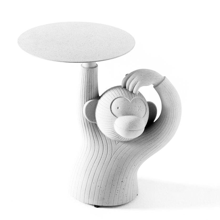 Round Concrete Side Table Monkey by Bd Barcelona Design #White