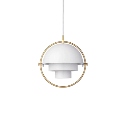 Multi-Lite Pendant Lamp by Gubi #Small/White Semi Matt/Brass