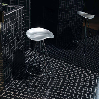 Counter Stool With Footrest Jamaica by Bd Barcelona Design #CHROMED STEEL / Aluminium seat