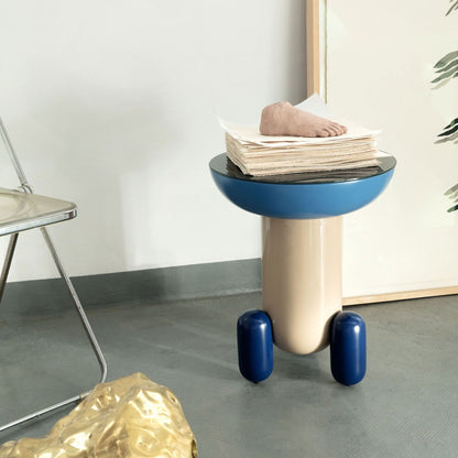 Round glass-fibre side table EXPLORER 1 by Bd Barcelona Design #Multicolor Beige - V2