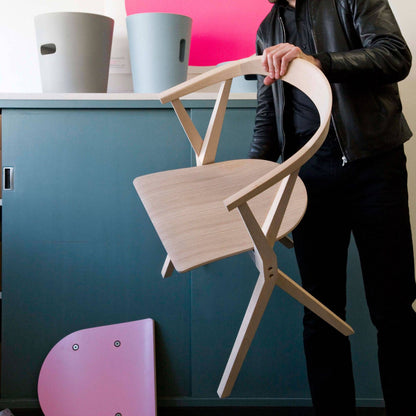 CHAIR B - Folding wooden chair with armrests, Not upholstered seat