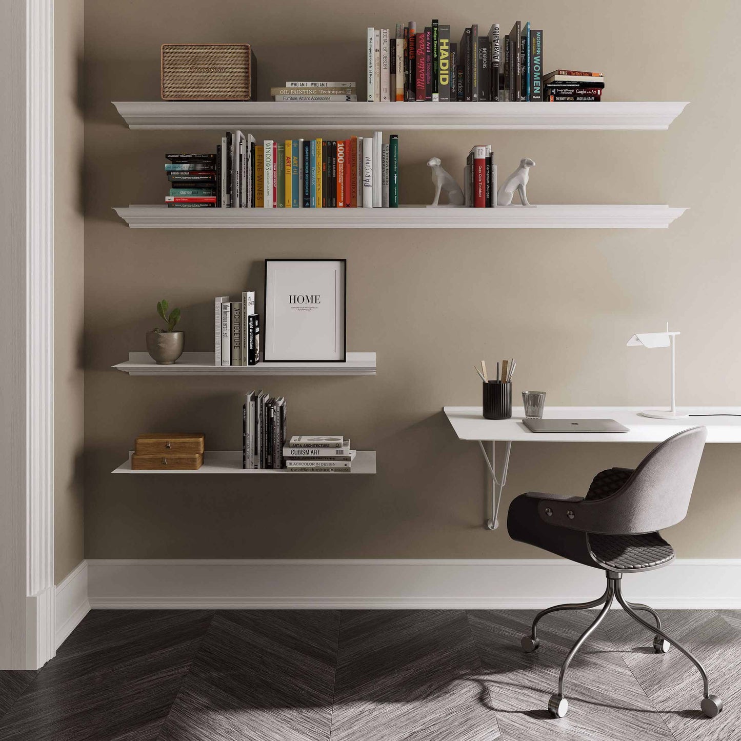 Rectangular stainless steel wall desk Table B Desk by Bd Barcelona Design