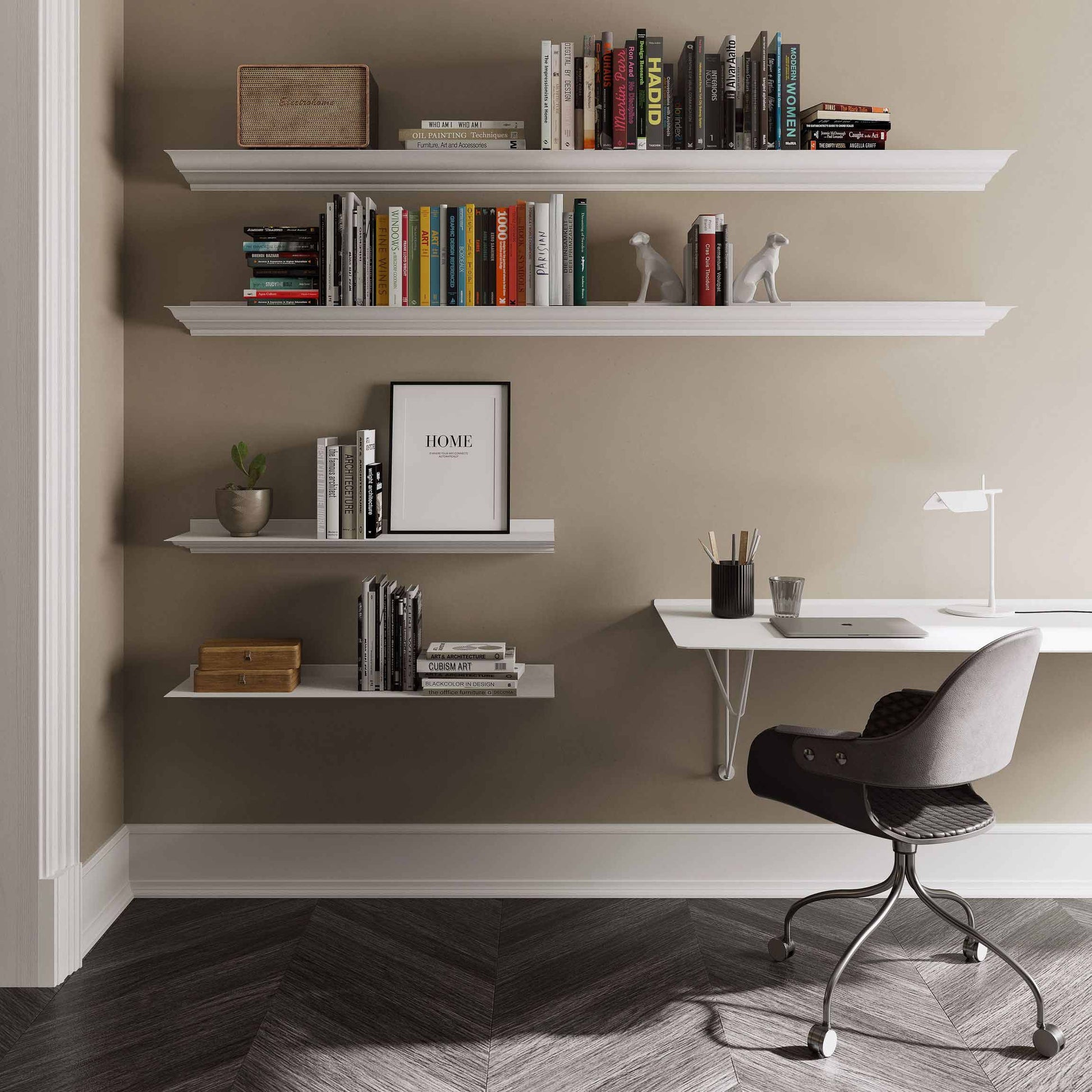 Rectangular stainless steel wall desk Table B Desk by Bd Barcelona Design