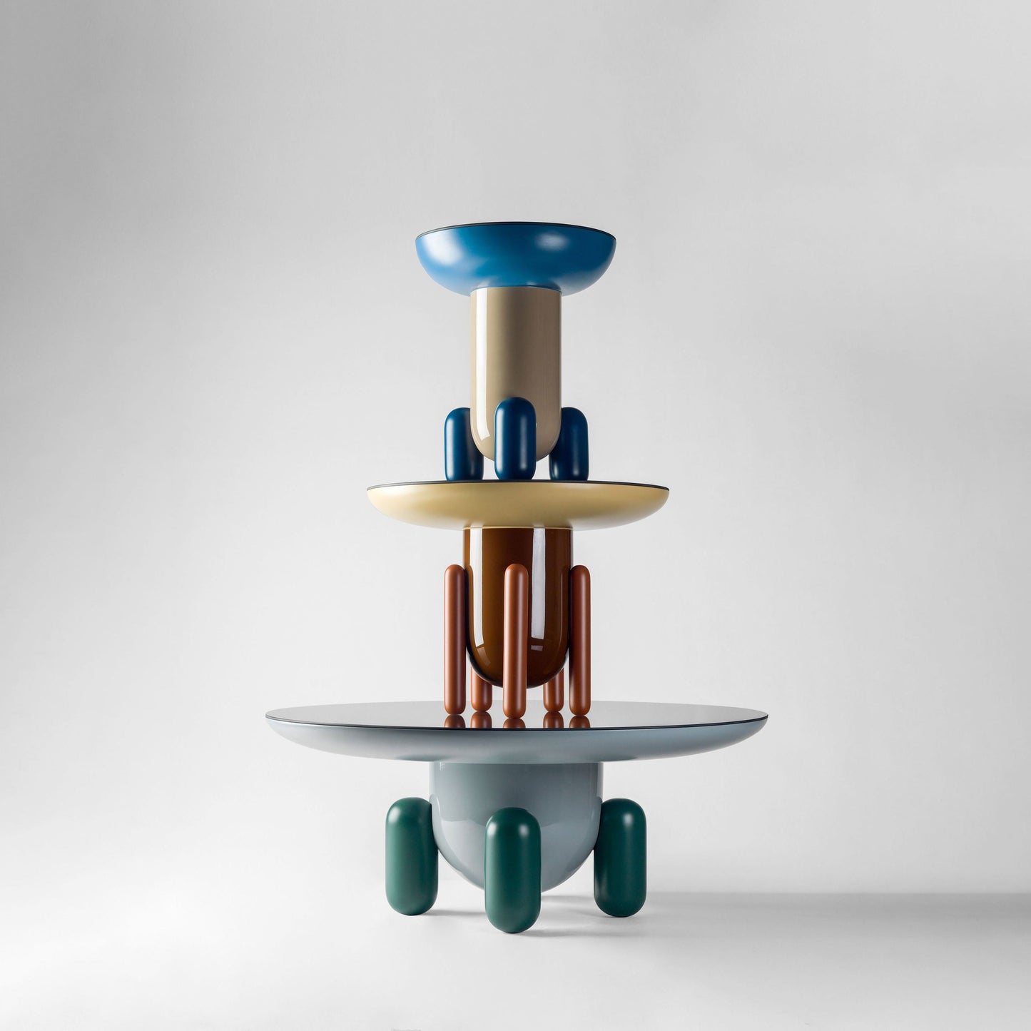 Round glass-fibre side table EXPLORER 1 by Bd Barcelona Design #Multicolor Beige - V2