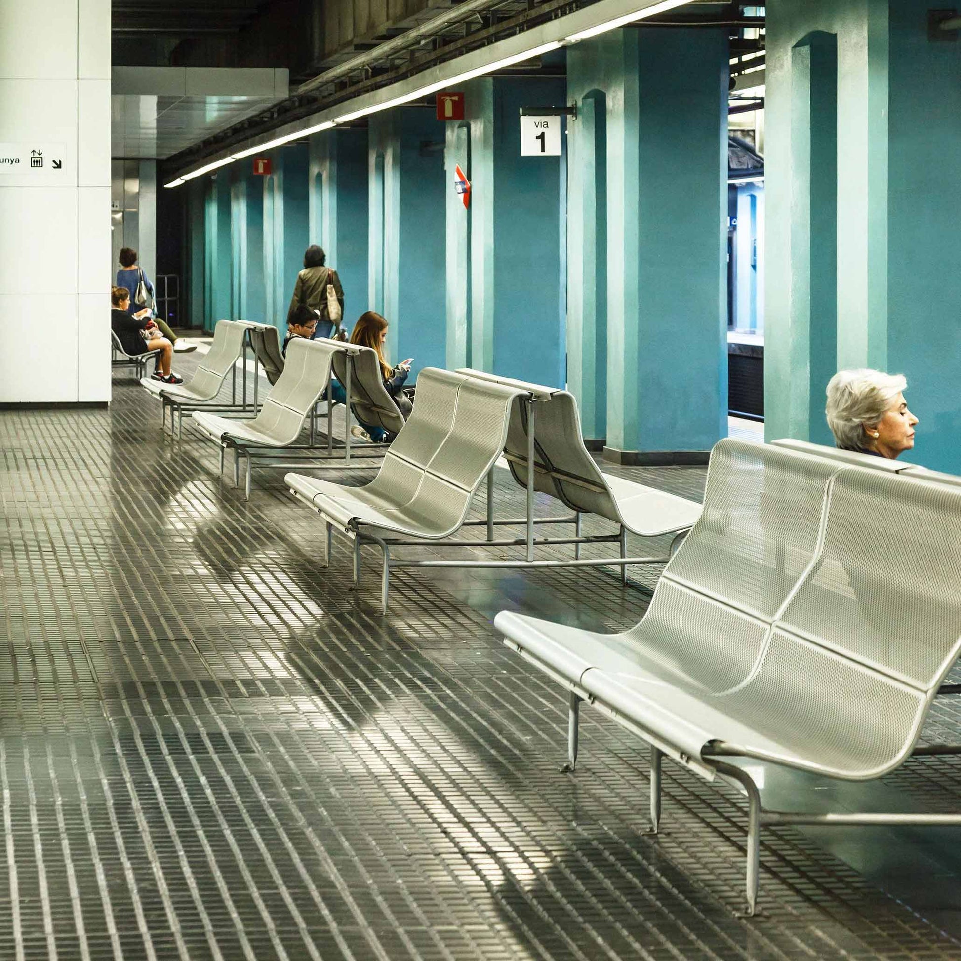 Modular Steel Bench With Back Perforano by Bd Barcelona Design