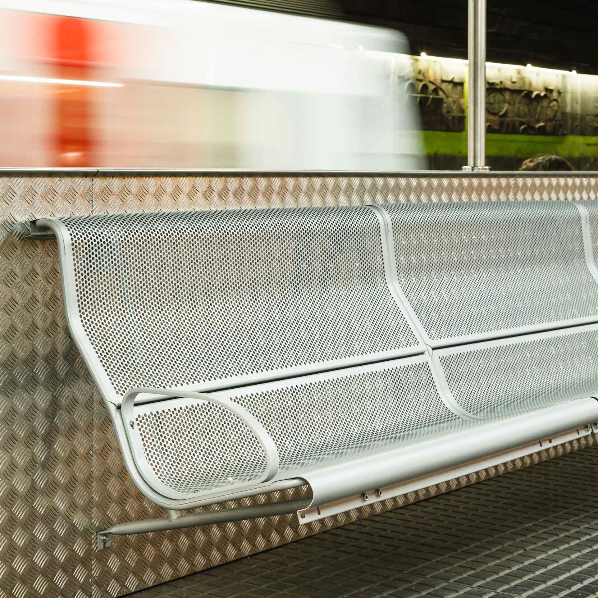 Modular Steel Bench With Back Perforano by Bd Barcelona Design