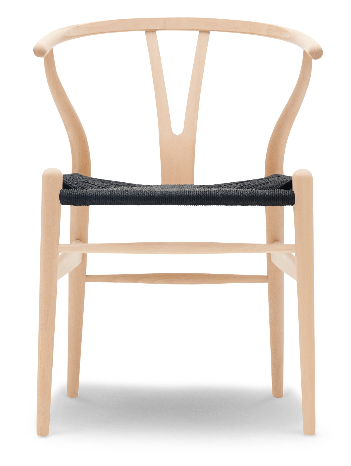 CH24 Wishbone Chair - Beech, Soap, Black Paper Cord