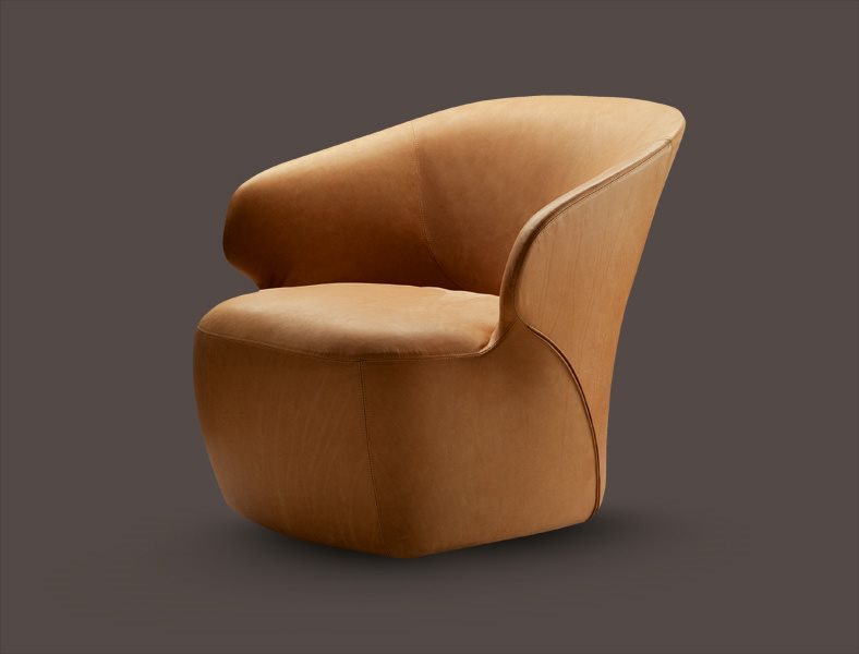 AROM - Upholstered easy chair with removable cover - Pelle Naturale Extra Cat. 99 - 0414.