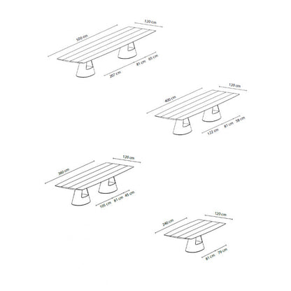 TABLE B 120 - Rectangular Concrete dining table